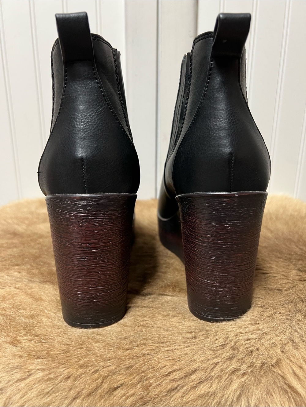 Born B.O.C. Athalia Gore Wedge Chelsea Platform Boots 10 Goth - Picture 4 of 6